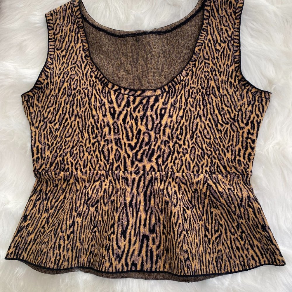 Maxwell Made Leopard Print Knit Corset Sleeveless Top NWT Women's Size Medium - Picture 4 of 11